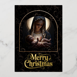 Festiva Con Relieve Metalizado Tarjeta de Navidad de papel de estaño «Envuelta en