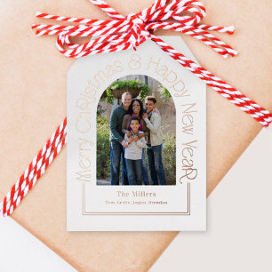 Festiva Con Relieve Metalizado Tarjeta de Navidad REAL FOIL de saludo de arco