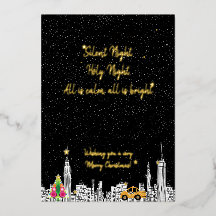 Tarjeta de Navidades de la ciudad de Taxi de Nueva