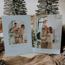 Festiva Con Relieve Metalizado Tarjeta de Navidades familiares de fotos de Reliev