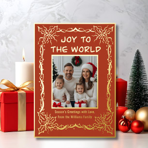 Festiva Con Relieve Metalizado Tarjeta de vacaciones 2 Navidades de fotografía Te