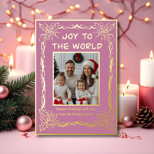 Festiva Con Relieve Metalizado Tarjeta de vacaciones 2 Navidades de Personalizado