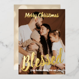 Festiva Con Relieve Metalizado Tarjeta de vacaciones de papel de aluminio real de