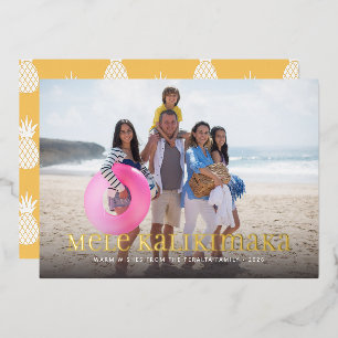 Festiva Con Relieve Metalizado Tarjeta de vacaciones hawaiana de papel de alumini