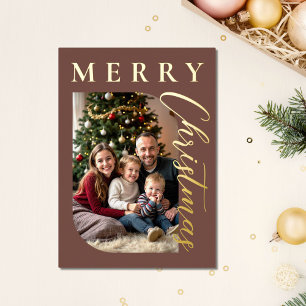 Festiva Con Relieve Metalizado Tarjeta de vacaciones para Navidades de fotografía