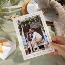 Tarjeta fotográfica clásica de vacaciones