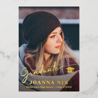 Festiva Con Relieve Metalizado Tarjeta fotográfica de graduación