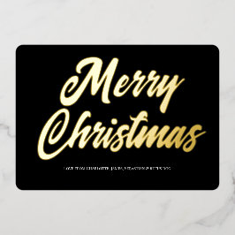 Festiva Con Relieve Metalizado Tarjeta fotográfica Merry Christmas Typography