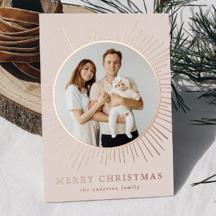 Festiva Con Relieve Metalizado Tarjeta moderna de Navidad 'Merry Christmas 2 Phot