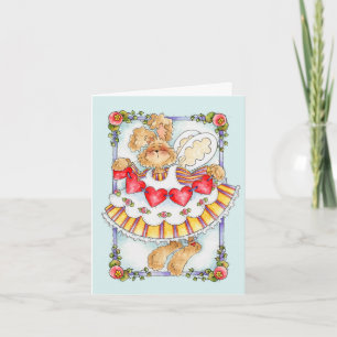 Festiva Conejito de la secuencia del corazón - tarjeta de