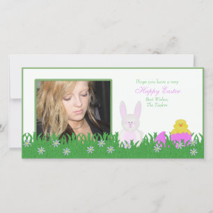 Festiva Conejito de pascua y tarjeta felices de la foto
