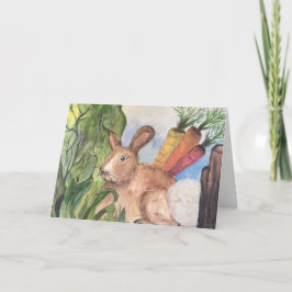 Festiva Conejito en la tarjeta de felicitación del jardín