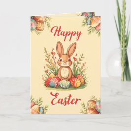 Festiva Conejito Lindo Tarjeta de Feliz Pascua