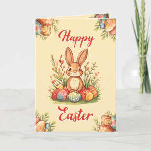 Festiva Conejito Lindo Tarjeta de Feliz Pascua