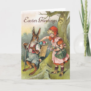 Festiva Conejo bávaro de Pascua huevos con tarjeta de Chic