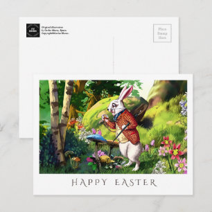 Festiva Conejo blanco   Alicia en la postal de Pascua de M