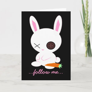 Festiva Conejo blanco - tarjeta del conejito de pascua