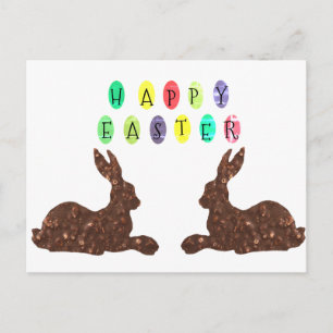 Festiva Conejo de chocolate con postal de Pascua