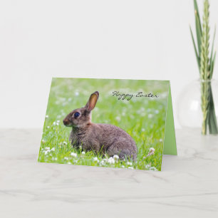 Festiva Conejo en Flores Tarjeta de Pascua Personalizado
