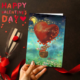 Festiva Conejo enviando tarjeta de amor