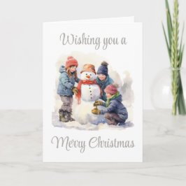 Festiva Construyendo una tarjeta de Navidades Snowman
