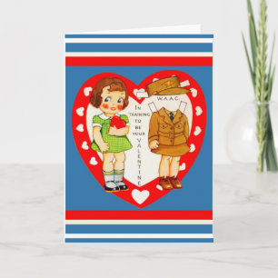 Festiva Copia de la tarjeta de San Valentín WAAC WII WWII