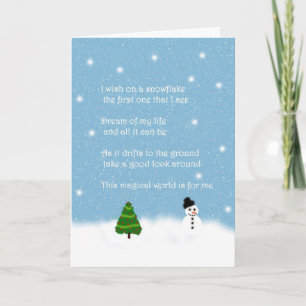 Festiva Copos de nieve Tarjeta de felicitación de poesía o