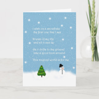 Festiva Copos de nieve Tarjeta de felicitación de poesía o