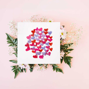 Festiva Corazón de color de agua - Tarjeta El día de San V