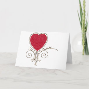 Festiva Corazón de la tarjeta del día de San Valentín de