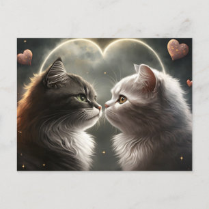 Festiva Corazón de luna de miel gatos San Valentín postal