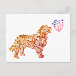 Festiva Corazón de San Valentín, corazón dibujando postal