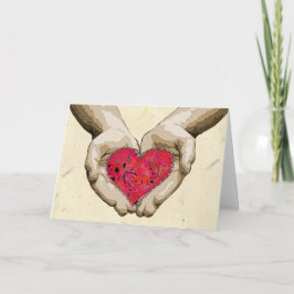Festiva Corazón en amor de la tarjeta del día de San