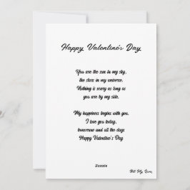 Festiva Corazón enamorado: Poema personalizado - Tarjeta d