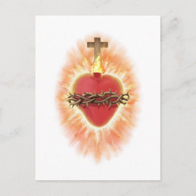 Festiva Corazón sagrado de Jesús postal (Anverso)
