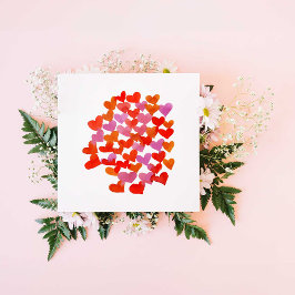 Festiva Corazones de color de agua - Tarjeta El día de San
