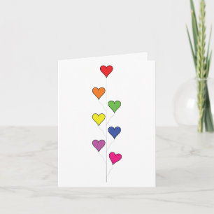 Festiva Corazones flotantes del globo altos - tarjeta de