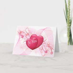 Festiva Corazones rosados sean mi tarjeta de San Valentín