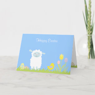 Festiva Cordero de Pascua con tarjeta de huevos