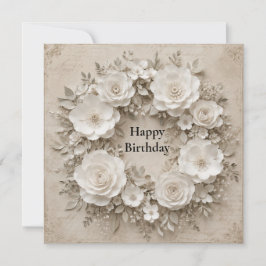 Festiva corona de flores de papel vintage tarjeta