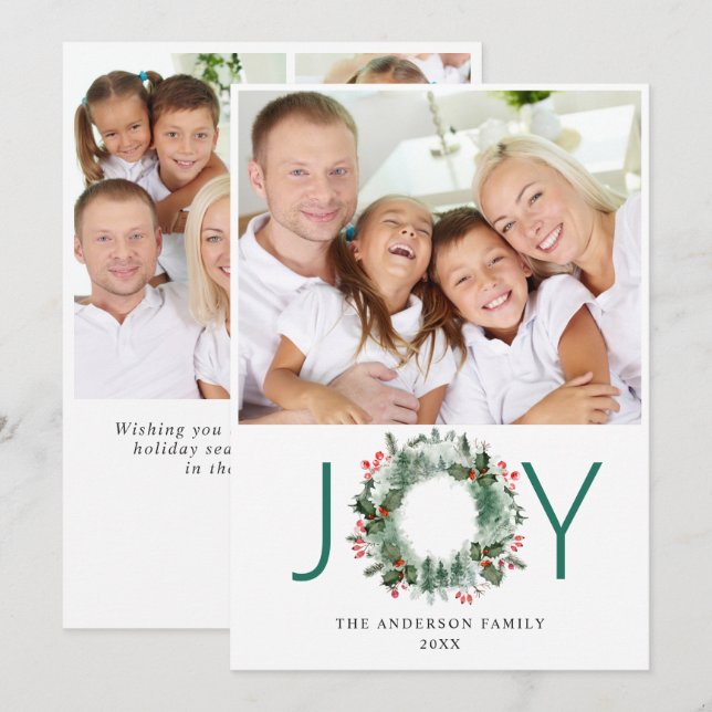 Festiva Corona de paisaje Bayas de Acebo Pino FOTO Tarjeta (Anverso / Reverso)