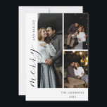 Festiva Crea tu propia tarjeta de felicitación con 3 fotos<br><div class="desc">Las tarjetas de felicitación con collage de fotos son la mejor manera de mostrar tus fotos favoritas de tu familia, amigos y seres queridos. Felicita a tu familia y amigos con esta tarjeta de felicitación de vacaciones con collage de tres fotos junto con la firma de la familia y el...</div>