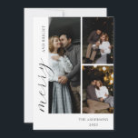 Festiva Crea tu propia tarjeta de felicitación con 3 fotos<br><div class="desc">Las tarjetas de felicitación con collage de fotos son la mejor manera de mostrar tus fotos favoritas de tu familia, amigos y seres queridos. Felicita a tu familia y amigos con esta tarjeta de vacaciones con collage de tres fotos junto con la firma de la familia y el año. Personaliza...</div>