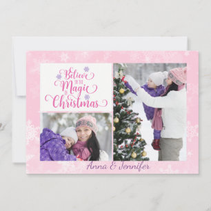 Festiva Creer en la magia de la tarjeta de fotos de Navida