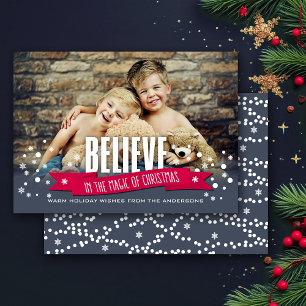 Festiva Creer en la magia de la tarjeta de fotos de Navida