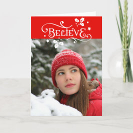 Festiva Creer en la magia de la tarjeta de fotos de Navida