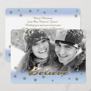 Festiva Creer. Tarjeta plana de Navidades fotográficos per