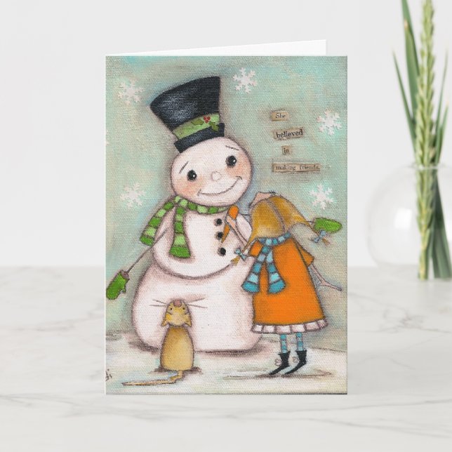 Festiva Creyó en hacer amigos - tarjeta de felicitación (Anverso)