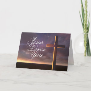 Festiva Cruzar con la tarjeta de verso de la Biblia "Jesús