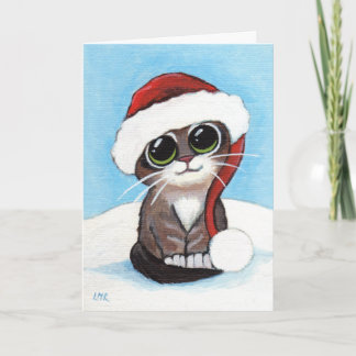 Festiva Cuidada tabla gatita con tarjeta de Navidades de S